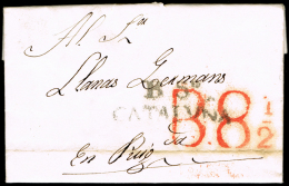 BARCELONA PREF.- BERGA PE 6 N - 1833 CARTA CIRC. A EN PUIG - ...-1850 Vorphilatelie