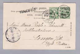 Heimat TG FRAUENFELD 1902-02-18 Bahnwagen Vermerk Ambulant Nr.18 L86 AK Nach Singen - Cartas & Documentos