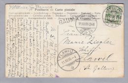 Heimat ZH BAUMA 1906-12-11 Langstempel Ambulant Nr.28 L28 AK Nach Flawil - Cartas & Documentos