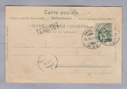Heimat VD TERRITET 1901-04-25 Bahnwagen Vermerk Ambulant Nr.8  L#40 - Cartas & Documentos