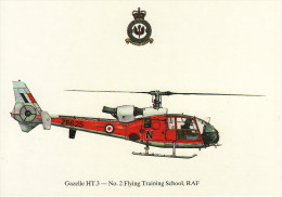 Aircraft Postcard Gazelle HT.3 Helicopter 2 Flying Training School RAF Shawbury - Helikopters