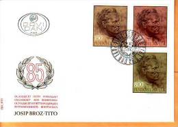 Yugoslavia 1977 Y FDC Famous Persons Josip Broz Tito Mi No 1686-88 Postmark Beograd 25.05.1977. - FDC