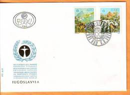 Yugoslavia 1977 Y FDC International Environment Day Mi No 1689-90 Postmark Beograd 06.06.1977. - FDC