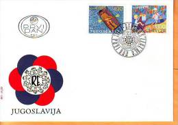 Yugoslavia 1977 Y FDC Children Joy Of Europe Mi No 1697-98 Postmark Beograd 15.06.1977. - FDC