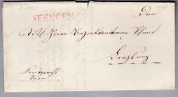 Heimat AG SEENGEN 1848-02-06 Rot Langstempel Brief Nach Lenzburg - ...-1845 Prefilatelia