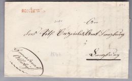 Heimat AG BONISWIL 1847-06-10 Rot Langstempel Auf Brief Nach Lenzburg - ...-1845 Vorphilatelie