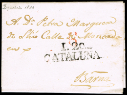 BARCELONA PREF.- IGUALADA PE 6 N - CARTA CIRC. A BARCELONA + PORTEO 6 - ...-1850 Prephilately