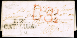 BARCELONA PREF.- IGUALADA PE 6 N - 1831 CARTA CIRC. A OSSEJA + PORTEO B 8 1/2 - ...-1850 Prephilately