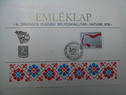 Hungary 1978. Youth Stamp Exhibition Souvenir Card With Special Cancelling - Covers & Documents