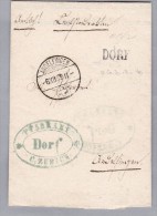 Heimat ZH DORF 1869-12-06 Brief Nach Andelfingen  Amtlich - Covers & Documents