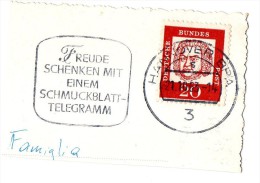 1963 Germania - Dare Gioia Con Un Telegramma (annullo Su Frammento) - R- & V- Vignetten