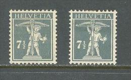 1915 (1918) SWITZERLAND DEFINITIVES 2x MICHEL: 138 Type III MH * - Ongebruikt