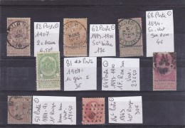 TIMBRES  DE BELGIQUE Nr 16-51-62-64-68-81-82 COTES 100.50€  1863-1907 - Andere & Zonder Classificatie