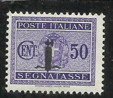 ITALIA REGNO REPUBBLICA SOCIALE RSI 1944 SEGNATASSE PICCOLO FASCIO "FASCIETTO" CENTESIMI 50 TASSE  MNH - Portomarken
