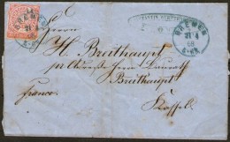 Bremen 21.4.1868 Auf Faltbrief Nach Kassel Mit Distributionsstempel - Pracht - Storia Postale