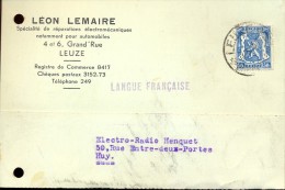 Briefkaart Carte Lettre - Pub Reclame Leon Lemaire Leuze - 5 /3/ 1945 - Postkarten 1934-1951