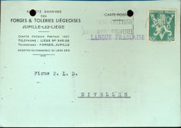 Briefkaart Carte Lettre - Pub Reclame Forges & Toleries Liègeoises - Jupille - 1945 - Cartes Postales 1934-1951
