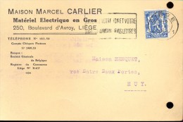 Briefkaart Carte Lettre - Pub Reclame Maison Marcel Carlier Liège - 1945 - Postkarten 1934-1951