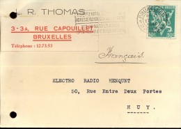 Briefkaart Carte Lettre - Pub Reclame L.R. Thomas Bruxelles - 1945 - Briefkaarten 1934-1951