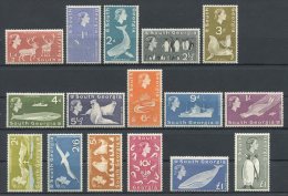 GEORGIE DU SUD 1963 N° 9/24 ** Neufs = MNH LUXE Cote 350 €  Faune Oiseaux Mammifères Bateaux Birds Boats Animaux - Georgias Del Sur (Islas)