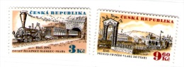 Year 1995 - 150 Years Railways Line Olomouc-Prague, Set Of 2 Stamps, MNH - Ungebraucht