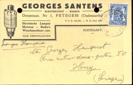 Briefkaart Carte Lettre - Pub Reclame Georges Santens - Petegem Oudenaarde - 1944 - Briefkaarten 1934-1951
