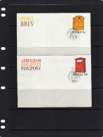 Suède: 1976 2 Entier Type Aérogramme Repiquage Boites Aux Lettres Cachet 1er Jour Voiture - Postwaardestukken