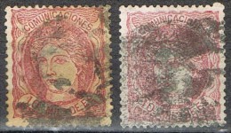 Sellos 10 Mils Alegoria 1870, Variedad Color, Num 105 Y 105a º - Used Stamps