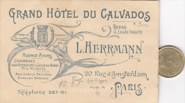 Delcampe - Paris - Grand Hôtel Du Calvados - L. Herrmann , 20 Rue D'Amsterdam (Gare St Lazare) - Tarjetas De Visita