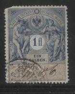 AUSTRIA ALLEGORIES 1885 1FL BLUE & BROWN REVENUE PERF 12.00 X 12.00 BAREFOOT 337 - Revenue Stamps