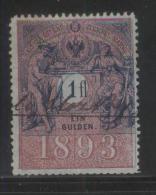 AUSTRIA ALLEGORIES 1893 1FL BLUE/ROSE REVENUE PERF 11.50 X 11.50 BAREFOOT 393 - Fiscali