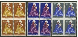 Congo**CHRISTMAS 1959-MADONNA PAINTINGS-3 Blocks @ 4stamps-Navidad-Noel-Kerstmis - Neufs