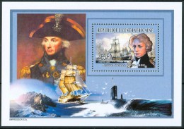 2002 Rep.Centroafricana Nelson Navigatori Navigators Navigateurs Navi Ships Navires Block MNH** -Pa208 - Explorers