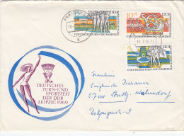 DDR 1483-1485 MiF, Auf Brief, Gestempelt: Freiberg 18.7.1969, Turn- Und Sportfest Leipzig - Lettres & Documents