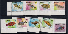 B5037 ZAIRE 1978, SG 905-13 Fish (poisson) MNH - Nuovi
