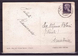 ITALY 1945-46 Postal Card From L'Aquila  Franked With 1 Lira - Altri & Non Classificati