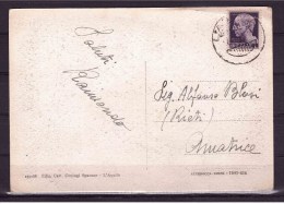 ITALY 1945-46 Postal Card From L'Aquila  Franked With 1 Lira - Otros & Sin Clasificación