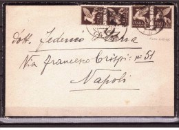 ITALY 1945 Letter To Napoli  Franked With 4 By 50 Cent  Air Post - Andere & Zonder Classificatie