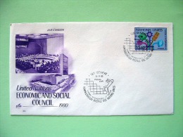 United Nations Geneva Switzerland 1980 FDC Cover - ECOSOC - Economic And Social Council - Flowers Stairs - Lettres & Documents