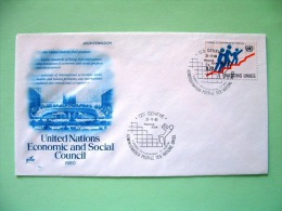 United Nations Geneva Switzerland 1980 FDC Cover - ECOSOC - Economic And Social Council - Stairs On Charts - Briefe U. Dokumente