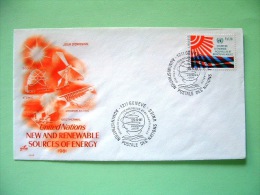 United Nations Geneva Switzerland 1981 FDC Cover - Renewable Energy - Sun Wind Hydroelectricity Geothermal Atomic - Storia Postale
