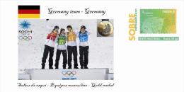 Spain 2014 - XXII Olimpics Winter Games Sochi 2014 Special Prepaid Cover - Saltos De Esqui Germany Team - Inverno 2014: Sotchi