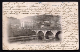 CPA PRECURSEUR- FRANCE- BESSEGES (30)- VUE DE LA Cie HOUILLERES ET DE LA Cie DES FORGES EN 1900- PONT EN GROS PLAN - Bessèges