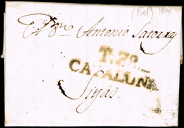 BARCELONA PREF.- POAL PE 7 N - 1814 CARTA CIRC. A SITGES, MARCA TARREGA - ...-1850 Prefilatelia