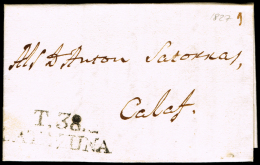 BARCELONA PREF.- TARRASA PE 7 N - 1827 CARTA CIRC. A CALAF - ...-1850 Vorphilatelie