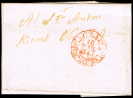 BARCELONA PREF.- VILLAFRANCA PE 4 R - 1848 CARTA CIRC. A VICH - ...-1850 Prephilately