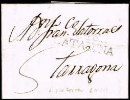 BARCELONA PREF.- VILLANUEVA 6 N - 1803 CARTA CIRC. A TARRAGONA + PORTEO 5 - ...-1850 Préphilatélie