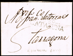 BARCELONA PREF.- VILLANUEVA 6 N - 1803 CARTA CIRC. A TARRAGONA + PORTEO 5 - ...-1850 Voorfilatelie