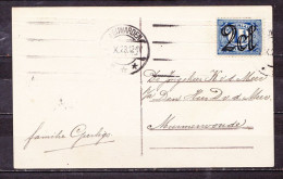 1-X-1923 Opdruk 2 Ct / 1½ Ct Cijfer NVPH 115 Als Enkelfrankering Op Felicitatiekaart - Covers & Documents