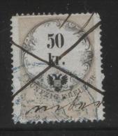 AUSTRIA 1866 REVENUE 50KR ON WHITE PAPER NO WMK PERF 12.00 X 12.00 BAREFOOT 141 - Revenue Stamps